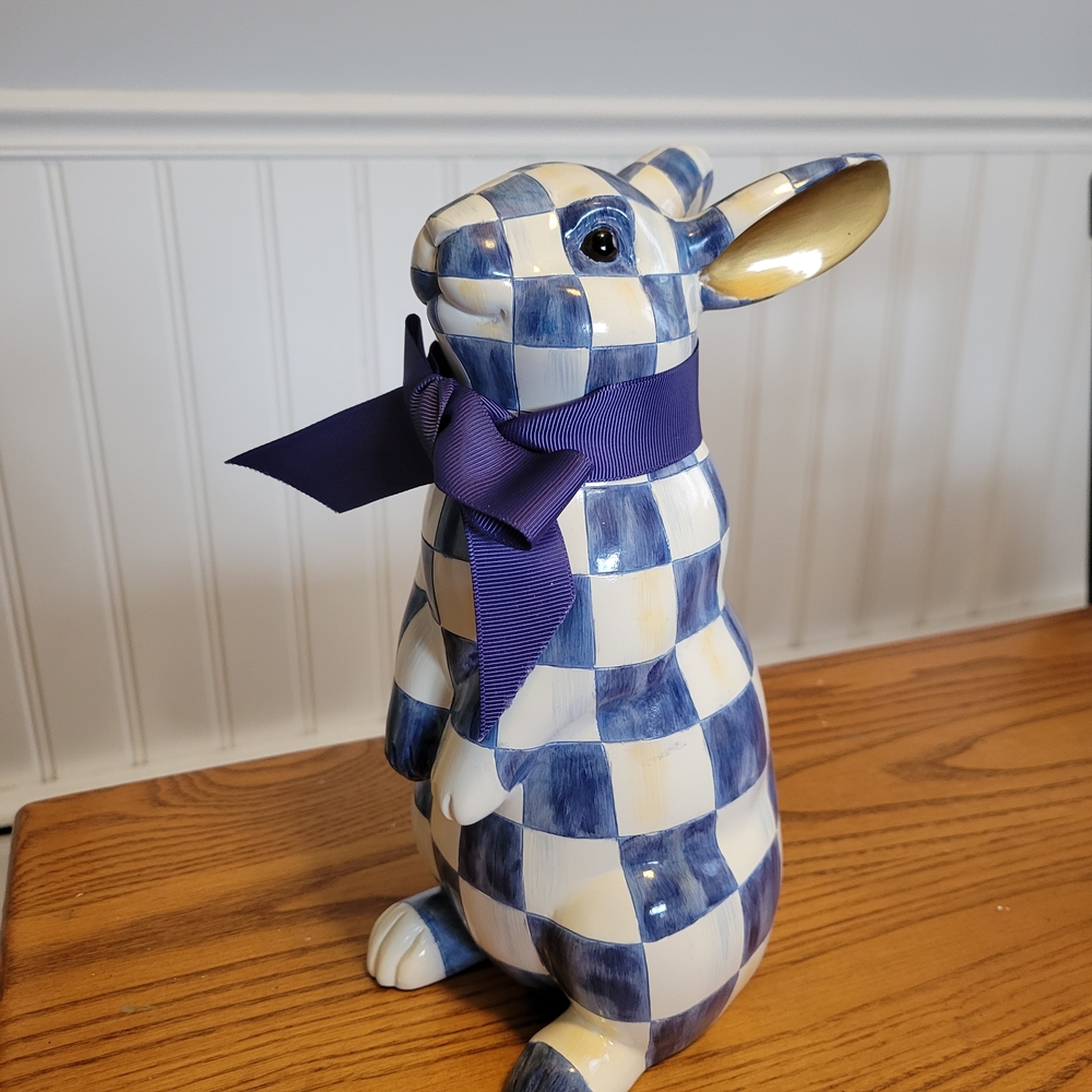 MacKenzie-Childs Royal Check Bunny Figurine - Picture 2 of 6